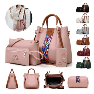 4-Piece Women's PU Leather Handbag Set
